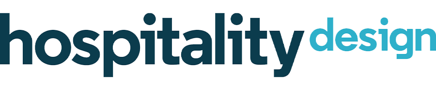 Logo of "Hospitality Design" with the word "hospitality" in dark blue and "design" in light blue, echoing a literary legacy that resonates like a Nashville printing house.