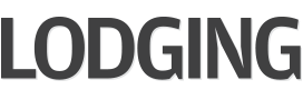 The word "LODGING" is displayed in large, bold, black capital letters on a light gray background, making it perfect for a weekly update or section on Comings & Goings.